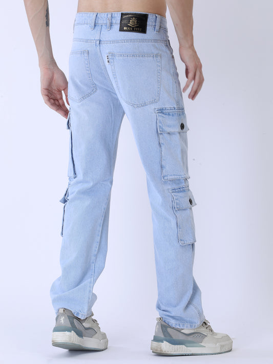 Ice Wash Multi Pocket Cargo | Marked by BLUETINT